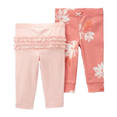 Carters Baby Girl 2-Pack Floral & Ruffled Pull-On Pants