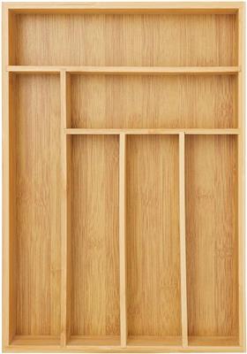 Amazon.com: Juvale Bamboo Silverware Drawer Organizer with 6 Slots, Wooden Cutlery Tray Holder for Kitchen, Flatware, Utensils, 14.5 x 10.25 x 1.75 In