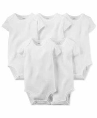 Baby Boys or Baby Girls Solid Short Sleeved Bodysuits