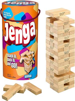 Amazon.com: Hasbro Gaming Jenga Wooden Blocks Stacking Tumbling Tower Kids Game Ages 6 and Up (Amazon Exclusive) : Toys & Games