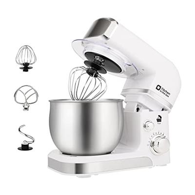 Kitchen in the box Stand Mixer,3.2Qt Mini Electric Food Mixer,6 Speeds Portable Lightweight Kitchen Mixer for Daily Use with Egg Whisk,Dough Hook,Flat