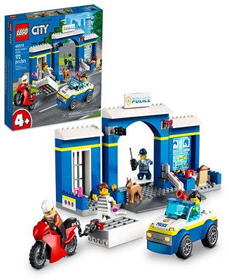 LEGO® City Police Station Chase 60370 Toy Building Set with 2 Police and 2 Crook Minifigures and Police Dog - Macys