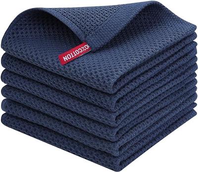 Amazon.com: Homaxy 100% Cotton Waffle Weave Kitchen Dish Cloths, Ultra Soft Absorbent Quick Drying Dish Towels, 12x12 Inches, 6-Pack, Navy Blue : Home
