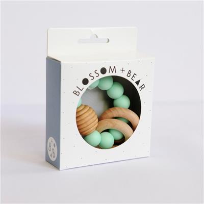 Mint beehive Silicone and wooden teething toy – Blossom&Bear