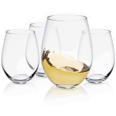 JoyJolt Spirits Stemless 19 oz Wine Glass, Set of 4 - 19 oz