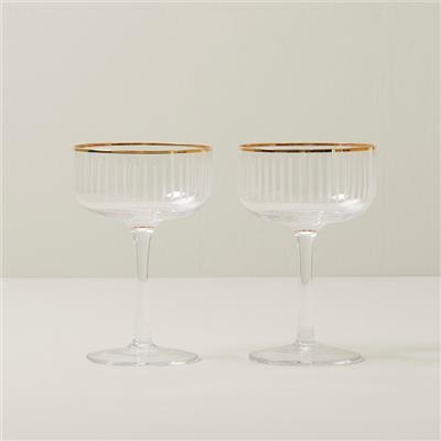 Ribbed Coupe Glasses, Set Of 2