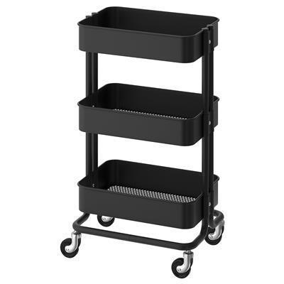 RÅSKOG utility cart, black, 35x45x78 cm (133/4x173/4x303/4) - IKEA CA