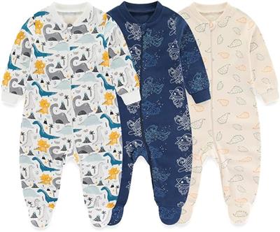 Newborn Baby Boys Footed Onesies Sleepsuit 3 Pack 2-way Zip Pajamas for Play and Sleep ,3-6 Months : Amazon.co.uk: Fashion