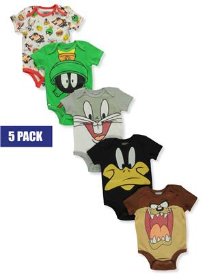 Looney Tunes Baby Boys 5-Pack Bodysuits