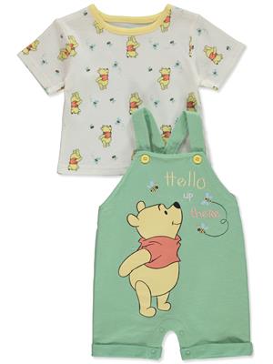 Disney Winnie The Pooh Baby Boys 2-Piece Shortalls Set Outfit