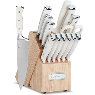Cuisinart C77CTR-15P Classic Forged Triple Rivet, 15-Piece Knife Set with Block, Superior High-Carbo