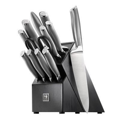 Henckels Modernist 13-pc Knife Set with Block, Chef Knife, Paring Knife, Steak Knife, Black, Stainle