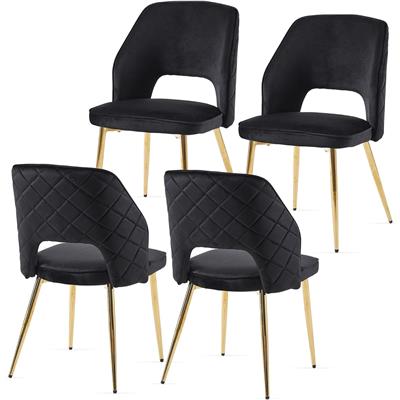 Tangkula Upholstered Home Chair Hollow-Back Set of 4