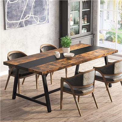 Dining Table for 8 People, 70.87-inch Rectangular Wood Kitchen Table