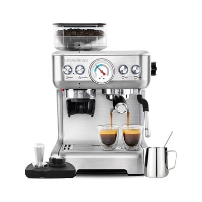 Casabrews All-in-One Espresso Machine with Built-in Grinder, Stainless Steel
