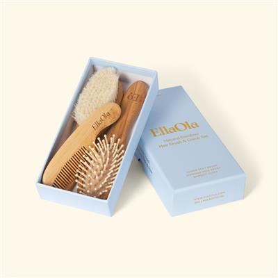 EllaOla 3-Piece Baby Bamboo Brush & Comb Set