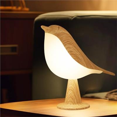 Vquand Bird Small Desk Lamp, Dimmer Kids Night Light for Bedroom, Cordless Table Lamp with 3 Color Temperature and Touch Sensor, Rechargeable Bedside
