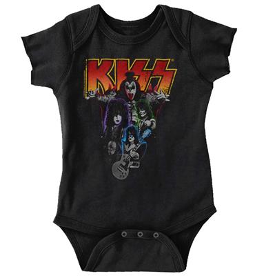 Kiss Vintage Glam Metal Band Rocks Romper Boys or Girls Infant Baby Brisco Brands NB - Walmart.com