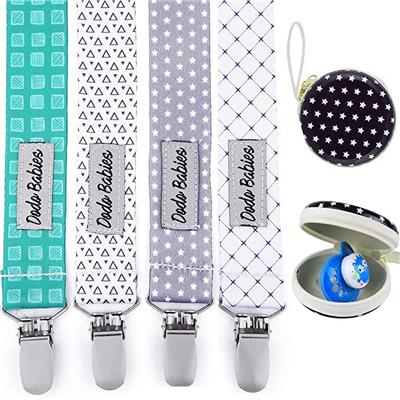 Dodo Babies 4 Pack Pacifier Clips with Pacifier Case - Walmart.com