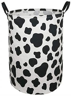 KUNRO Toy Bin Waterproof storage organizer for Nursery Hamper Home decor Closet Kids Bedroom Laundry Baby Gift Shelf Baskets (Rould Cow pattern)