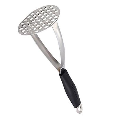 Joyoldelf Stainless Steel Potato Masher, Heavy Duty Potato Press Baby Food Masher with Non Slip Handle for Smooth Mashed Potatoes, Jam, Vegetables and