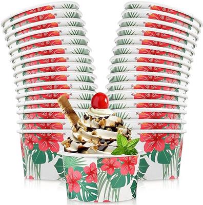 Amazon.com: Hawaiian Summer Party Supplies Ice Cream Bowls Disposable Treat Snack Cups 8 oz Paper Yogurt Dessert Bowls for Sundae Soup Candy Hot or Co