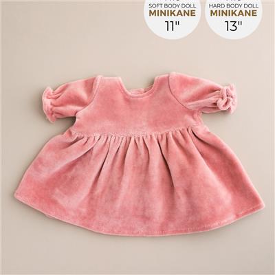 Minikane Doll Clothes | Doll Velvet Dress - Pink