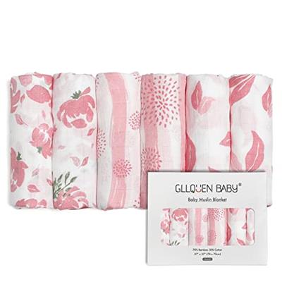 GLLQUEN BABY Muslin Squares Cloth for Baby, 3pack 70cm x 70cm Cotton Burp Cloths for Newborn, Absorbent & Breathable and Ideal to Clean, Wipe & Cover
