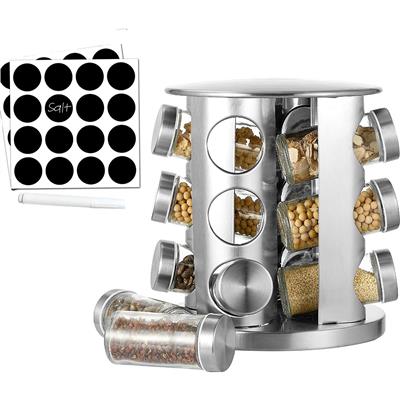 Cheer Collection Rotating Spice Rack with 12 Jars