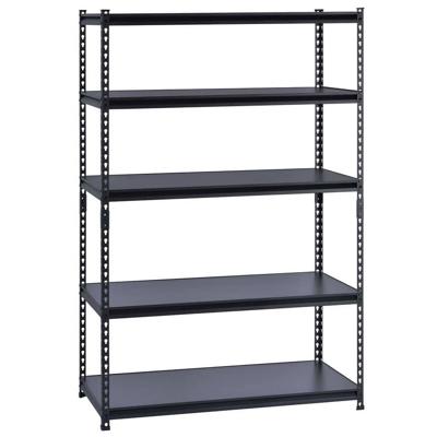 HDX 5-Tier Steel Garage Storage Shelving Unit in Black (48 in. W x 72 in. H x 24 in. D) MDR482472L5-B - The Home Depot