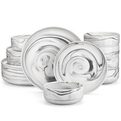 MALACASA LUNA 18-Piece Porcelain Dinnerware Set (Service for 6)