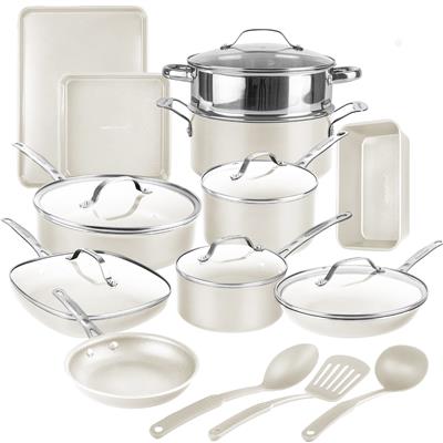 Gotham Steel Naturals 20 Pc Nonstick Express Cookware Set with Bakeware and Utensils