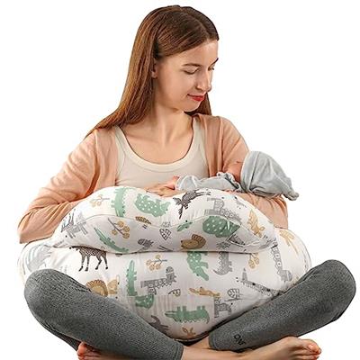 BATTOP Nursing Pillow for Breastfeeding,Bottle Feeding,Plus Size Breastfeeding Pillows with Adjustable Waist Strap Removable Cover,Extra Pillow on Top