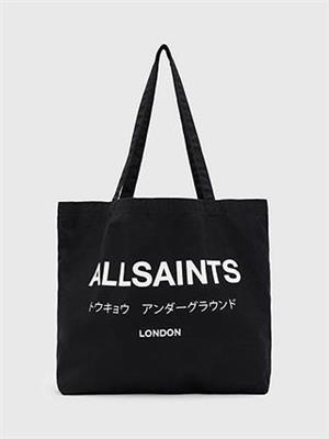 AllSaints Underground Tote Bag, Black/Chalk at John Lewis & Partners