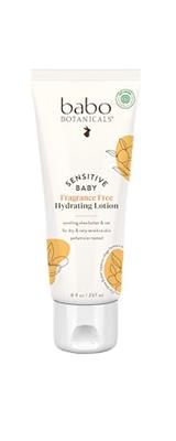 Babo Botanicals Sensitive Baby Fragrance-Free Daily Hydrating Baby Lotion- For body & face - For Babies, Kids & Adults with Sensitive Skin - EWG Verif