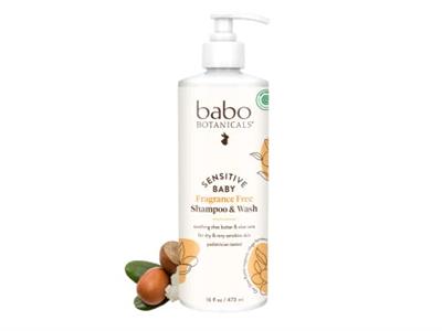 Babo Botanicals Fragrance-Free 2-in-1 Baby Shampoo & Wash - Shea Butter, Calendula & Aloe - EWG Verified, Cruelty-Free, Vegan - Pediatrician Tested -