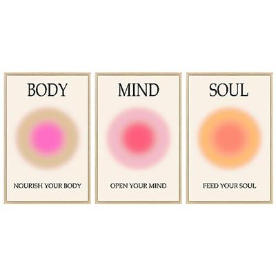 Mind Body Soul Print Positive Aura Posters For Room Aesthetic, Colorful Aura Poster Energy Wall Art Minimalist Print Aesthetic Wall Decor Posters for