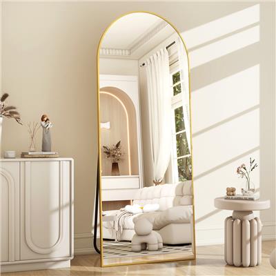 BEAUTYPEAK 64x21 Full Length Mirror Arched Standing Floor Mirror Full Body Mirror, Gold - Walmart.com