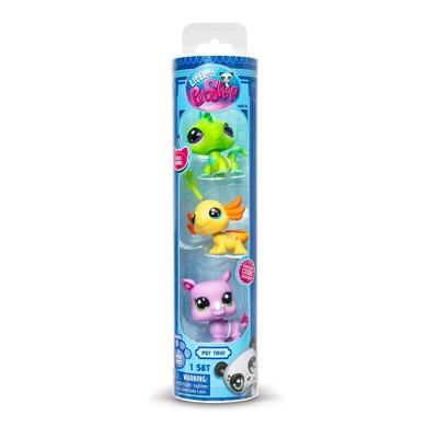 Littlest Pet Shop 3pk Collectible Figures - Axolotl, Rhino, Iguana : Target