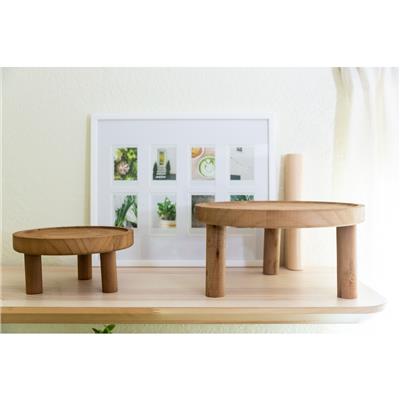 10 & 7 Footed Wood Plant Stand Set of 2
