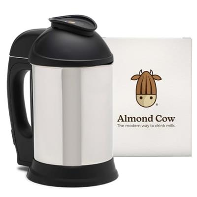 Almond Cow Nut Milk Maker Machine, Plant Based Maker for Homemade Almond, Oat, Cashew Nut Milks & More, Stainless Steel Food Machines, 5-6 Cups Per Ba
