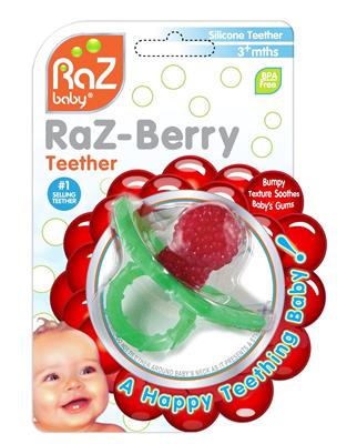 RaZbaby RaZ-Berry Silicone Teether / Multi-texture Design / Hands Free Design - Walmart.com