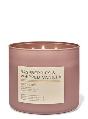 Raspberries & Whipped Vanilla 3-Wick Candle - White Barn | Bath & Body Works
