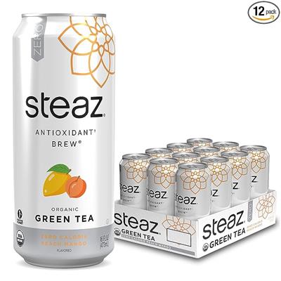 Amazon.com : Steaz Zero Calorie Tea - Peach Mango - 16 OZ - 12 ct : Bottled Iced Tea Drinks : Grocery & Gourmet Food
