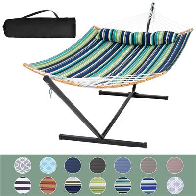 2-person Outdoor Hammock with Stand & Pillow