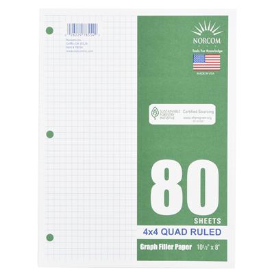 Norcom Filler Paper, Graph Ruled 4x4, 80 Pages, 8 x 10.5, 78554 - Walmart.com