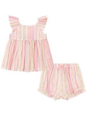 Juicy Couture Pink Stripe Short Set