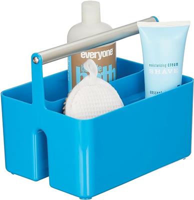 Amazon.com: mDesign Plastic Shower Caddy Storage Organizer Utility Tote, Divided Basket Bin - Metal Handle for Bathroom, Dorm, Kitchen, Holds Soap, Sh