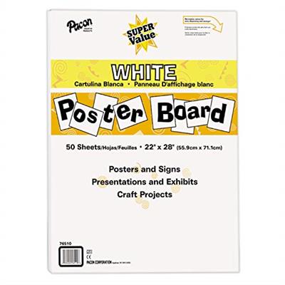 Pacon Super Value Poster Board, 22X28, White, 50 Sheets