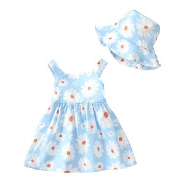 Baby Girl Summer Dresses Blue Boho Sleeveless Dresses Infant Summer Outfits Sundress Baby Girl Clothes 6-9 Months 12 Months